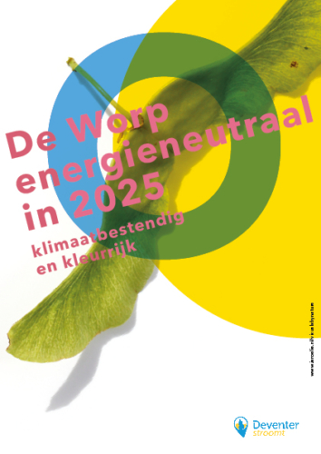 flyer voor buurtinitiatief De Worp energieneutraal in 2025