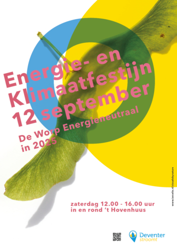 poster voor buurtinitiatief De Worp energieneutraal in 2025, deventer stroomt
